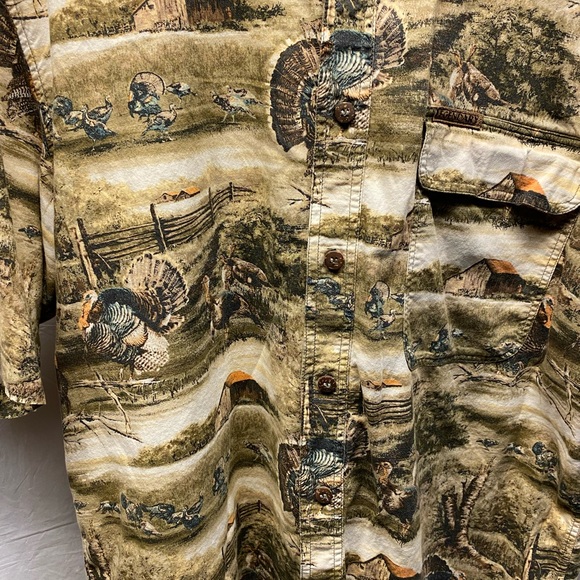 Vintage Legendary Whitetails Vented All Over Print Turkey Camp Shirt - Picture 2 of 5